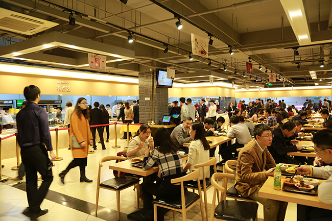 华贸购物中心职员餐厅,北京建国快餐食堂承包,食堂托管,成功案例
